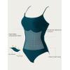 imageSUUKSESS Women One Piece Tummy Control Swimsuit Crisscross Backless Bathing SuitPeacock Blue