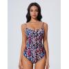 imageSUUKSESS Women One Piece Tummy Control Swimsuit Crisscross Backless Bathing SuitPink Leopard