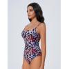 imageSUUKSESS Women One Piece Tummy Control Swimsuit Crisscross Backless Bathing SuitPink Leopard