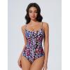 imageSUUKSESS Women One Piece Tummy Control Swimsuit Crisscross Backless Bathing SuitPink Leopard