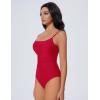 imageSUUKSESS Women One Piece Tummy Control Swimsuit Crisscross Backless Bathing SuitRed