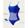 imageSUUKSESS Women One Piece Tummy Control Swimsuit Crisscross Backless Bathing SuitRoyal Blue