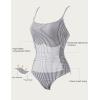 imageSUUKSESS Women One Piece Tummy Control Swimsuit Crisscross Backless Bathing SuitWhite Black Striped