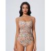 imageSUUKSESS Women One Piece Tummy Control Swimsuit Crisscross Backless Bathing SuitYellow Floral
