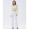 imageSUUKSESS Women Padded Off The Shoulder Tops Ribbed Long Sleeve Shirts Fall BasicButter Yellow