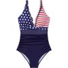 imageSUUKSESS Women Sexy Mesh Tummy Control Swimsuit Push Up High Waisted Bathing Suit10 American Flag