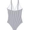 imageSUUKSESS Women Sexy Mesh Tummy Control Swimsuit Push Up High Waisted Bathing Suit10 Black Striped
