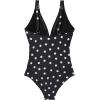 imageSUUKSESS Women Sexy Mesh Tummy Control Swimsuit Push Up High Waisted Bathing Suit10 Black White Polka Dots