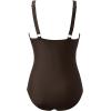 imageSUUKSESS Women Sexy Mesh Tummy Control Swimsuit Push Up High Waisted Bathing Suit10 Deep Brown