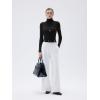 imageSUUKSESS Women Turtleneck Cashmere Sweater Long Sleeve Shirts Fall Basic Thermal Tops Winter ClothesBlack