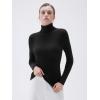 imageSUUKSESS Women Turtleneck Cashmere Sweater Long Sleeve Shirts Fall Basic Thermal Tops Winter ClothesBlack