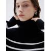 imageSUUKSESS Women Turtleneck Cashmere Sweater Long Sleeve Shirts Fall Basic Thermal Tops Winter ClothesBlack White Stripe