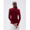 imageSUUKSESS Women Turtleneck Cashmere Sweater Long Sleeve Shirts Fall Basic Thermal Tops Winter ClothesRed