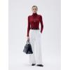 imageSUUKSESS Women Turtleneck Cashmere Sweater Long Sleeve Shirts Fall Basic Thermal Tops Winter ClothesRed