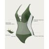 imageSUUKSESS Womens One Piece Tummy Control Swimsuit Crisscross Back Bathing SuitsArmy Green