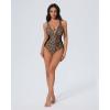 imageSUUKSESS Womens One Piece Tummy Control Swimsuit Crisscross Back Bathing SuitsLeopard Black