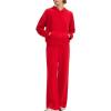 imageSUUKSESS Women 2 Piece Sets 2025 Oversized Hoodie Sweatshirt Wide Leg Sweatpants05 Red