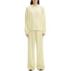 imageSUUKSESS Women 2 Piece Sets 2025 Oversized Hoodie Sweatshirt Wide Leg Sweatpants06 Yellow