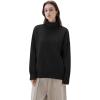 imageSUUKSESS Women Cashmere Oversized Chunky Turtleneck Pullover Sweater Long Sleeve Knit Jumper TopsBlack