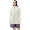 imageSUUKSESS Women Cashmere Oversized Chunky Turtleneck Pullover Sweater Long Sleeve Knit Jumper TopsCream White