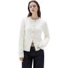 imageSUUKSESS Women Chunky Cashmere Cardigan Sweaters Trendy Fall Fashion Button Up Long Sleeve Knit OutfitsCream White