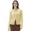 imageSUUKSESS Women Chunky Cashmere Cardigan Sweaters Trendy Fall Fashion Button Up Long Sleeve Knit OutfitsYellow