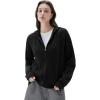 imageSUUKSESS Women Chunky Knit Cashmere Sweaters Zip up Oversized Hoodies Cardigan with Pockets Long Sleeve Fall OuterwearBlack