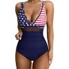 imageSUUKSESS Women Sexy Mesh Tummy Control Swimsuit Push Up High Waisted Bathing Suit10 American Flag