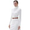 imageSUUKSESS Women Turtleneck Cashmere Sweater Long Sleeve Shirts Fall Basic Thermal Tops Winter ClothesWhite