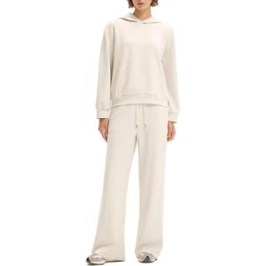 imageSUUKSESS Women 2 Piece Sets 2025 Oversized Hoodie Sweatshirt Wide Leg Sweatpants02 Beige