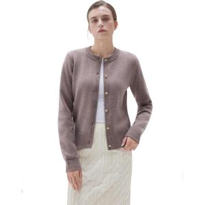 imageSUUKSESS Women Chunky Cashmere Cardigan Sweaters Trendy Fall Fashion Button Up Long Sleeve Knit OutfitsCamel