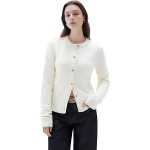 imageSUUKSESS Women Chunky Cashmere Cardigan Sweaters Trendy Fall Fashion Button Up Long Sleeve Knit OutfitsCream White