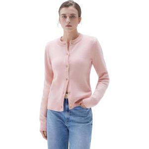 imageSUUKSESS Women Chunky Cashmere Cardigan Sweaters Trendy Fall Fashion Button Up Long Sleeve Knit OutfitsPink