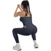 imageSUUKSESS Women 2 Piece Workout Sets Compression Tummy Control Leggings with Pockets Halter Built in Bra Tank TopsNavy Blue