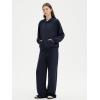 imageSUUKSESS Women 2 Piece Sets 2025 Oversized Hoodie Sweatshirt Wide Leg Sweatpants07 Navy Blue