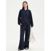 imageSUUKSESS Women 2 Piece Sets 2025 Oversized Hoodie Sweatshirt Wide Leg Sweatpants07 Navy Blue