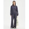 imageSUUKSESS Women 2 Piece Sets 2025 Oversized Hoodie Sweatshirt Wide Leg Sweatpants09 Grey Blue