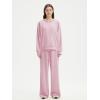 imageSUUKSESS Women 2 Piece Sets 2025 Oversized Hoodie Sweatshirt Wide Leg Sweatpants10 Baby Pink