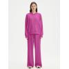 imageSUUKSESS Women 2 Piece Sets 2025 Oversized Hoodie Sweatshirt Wide Leg Sweatpants12 Hot Pink