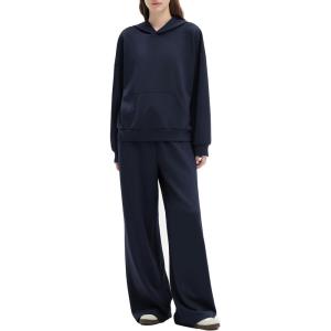 imageSUUKSESS Women 2 Piece Sets 2025 Oversized Hoodie Sweatshirt Wide Leg Sweatpants07 Navy Blue