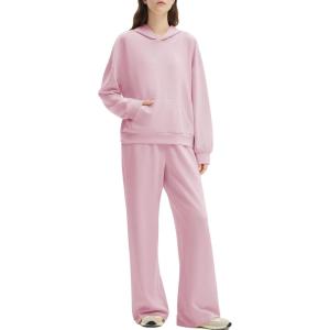 imageSUUKSESS Women 2 Piece Sets 2025 Oversized Hoodie Sweatshirt Wide Leg Sweatpants10 Baby Pink