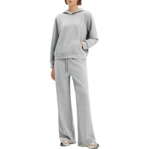 imageSUUKSESS Women 2 Piece Sets 2025 Oversized Hoodie Sweatshirt Wide Leg Sweatpants11 Grey
