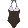 imageSUUKSESS Women Sexy Halter One Piece Swimsuits Ruffle Tummy Control Bathing Suit1 Dark Brown