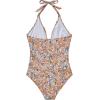 imageSUUKSESS Women Sexy Halter One Piece Swimsuits Ruffle Tummy Control Bathing Suit1 Yellow Floral