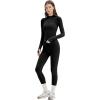 imageSUUKSESS Workout Sets for Women 2 Piece Seamless Long Sleeve Yoga Outfits Active Leggings Half Zippy Jacket Gym SetBlack