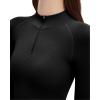 imageSUUKSESS Workout Sets for Women 2 Piece Seamless Long Sleeve Yoga Outfits Active Leggings Half Zippy Jacket Gym SetBlack