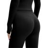 imageSUUKSESS Workout Sets for Women 2 Piece Seamless Long Sleeve Yoga Outfits Active Leggings Half Zippy Jacket Gym SetBlack