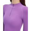 imageSUUKSESS Workout Sets for Women 2 Piece Seamless Long Sleeve Yoga Outfits Active Leggings Half Zippy Jacket Gym SetPurple