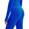 imageSUUKSESS Workout Sets for Women 2 Piece Seamless Long Sleeve Yoga Outfits Active Leggings Half Zippy Jacket Gym SetRoyal Blue