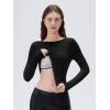 imageSUUKSESS Women Backless Going Out Tops Padded Modal Basic Long Sleeve Shirts01 Black